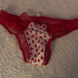 Victoria's Secret Red and White Heart Lingerie